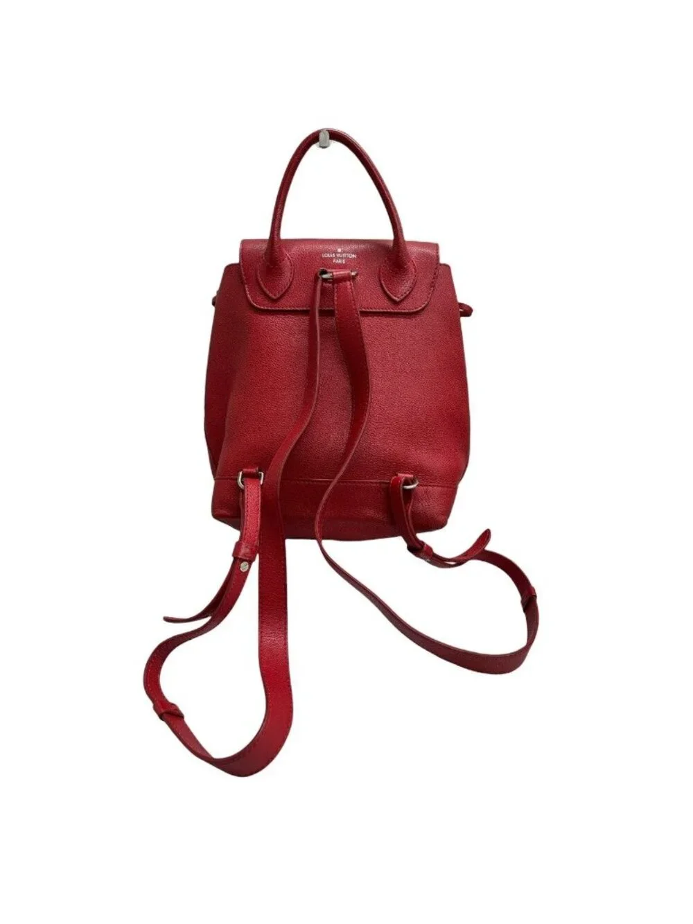 Louis Vuitton Lockme Red Ruby Silver Leather Backpack
